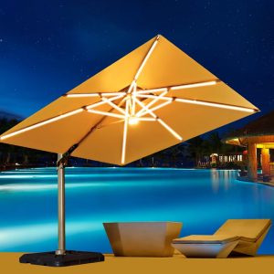 Premium Cantilever Parasol Umbrella with Light (3m-4m Available)