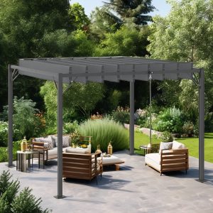 10x10 Louvered Pergola with Adjustable Roof